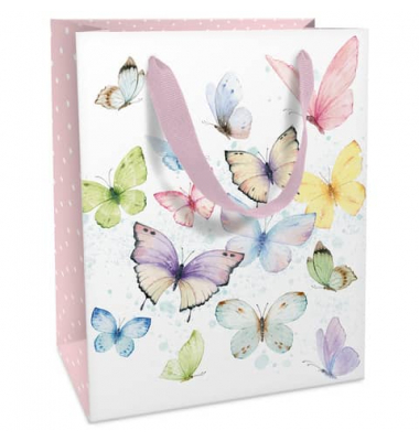 Geschenktasche 1581-25004, allgemein, Schleifenband, Schmetterlinge, 12cm x 150mm