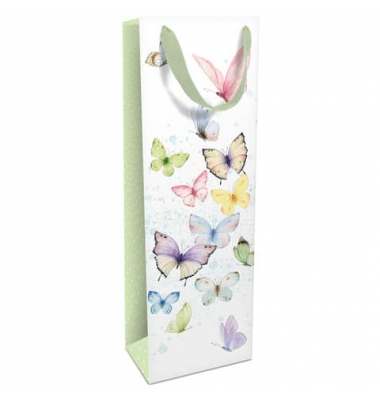 Geschenktasche 1584-25004, allgemein, Schleifenband, Schmetterlinge, 120mm x 360mm