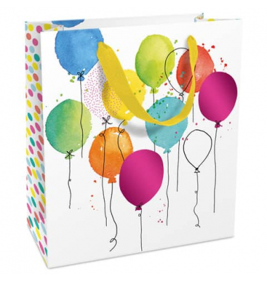 Geschenktasche 1582-20142, Feier, Schleifenband, Luftballons, 180mm x 210mm