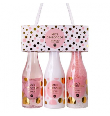 Badeset Let's Celebrate rosa