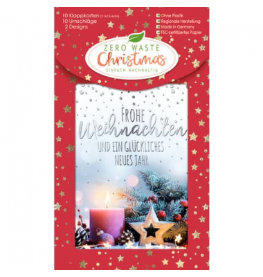 D.T.Weihnachtskarten 10ST sortiert