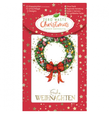 D.T.Weihnachtskarten 10ST sortiert