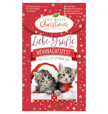 Weihnachtskarten 10ST sortiert