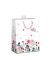 Geschenktasche 7549-0034-L, allgemein, Dispersionslack & Folienkaschierung, Kordel mit Anhänger, zarte Blümchen, 320mm x 320mm