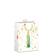 Geschenktasche 7549-2403-M, Kommunion, Dispersionslack, Folienkaschierung & Goldfolie,Kordel mit Anhänger, Kommunion, 180mm x 23