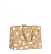 Geschenktasche 7549-2406-Q, allgemein, Schleifenband mit Anhänger, Blümchen, 320mm x 260mm