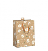 Geschenktasche 7549-2406-M, allgemein, Schleifenband mit Anhänger, Blümchen, 180mm x 230mm