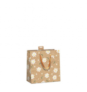 Geschenktasche 7549-2406-S, allgemein, Schleifenband mit Anhänger, Blümchen, 150mm x 150mm
