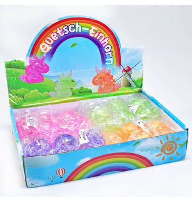 Quetschfigur Einhorn sortiert