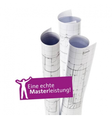 Plotterpapier MasterJet CAD 90 LCI-MC90R61-50VE4, A1+, 610mm x 50m, wei&szlig;, 90g