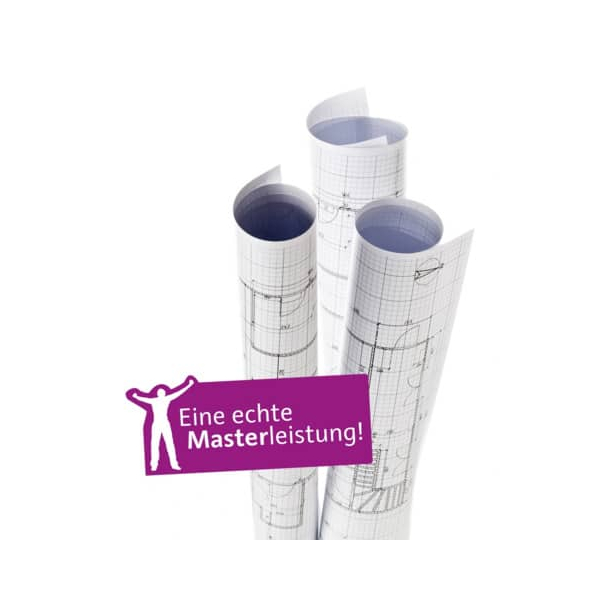 4026343033655 - Plotterpapier MasterJet CAD 80 80 g m² hochweiß duplexfähig L 50 m x Rollenbreite 914 mm 4 Rollen