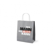 Geschenktasche 991302, für Herren, gedrehte Papierkordel, DER MANN DER ALLES KANN, 200mm x 240mm