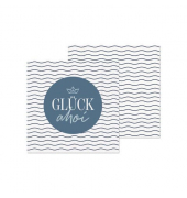 Motivserviette 33x33cm Gl&uuml;ck Ahoi