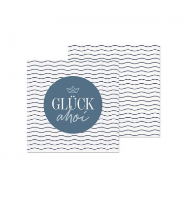 Motivserviette 33x33cm Glück Ahoi