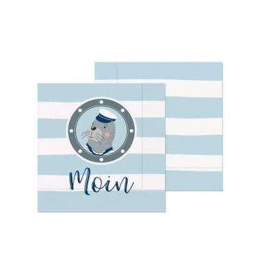 Motivserviette 33x33cm Meeresfreunde