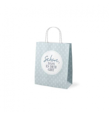 Geschenktasche 991841, allgemein, gedrehte Papierkordel, Schön, dass es dich gibt, 20cm x 24cm