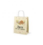 Geschenktasche 991677 F&uuml;r Dich, allgemein, mit Tragekordel, &bdquo;Lass es dir gut gehen&ldquo; / Faultier, 20cm x 24cm
