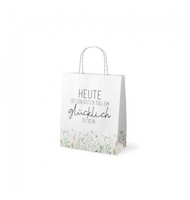Geschenktasche 991592 F&uuml;r Dich, allgemein, mit Tragekordel, &bdquo;Lovely greetings Wiese&ldquo;, 20cm x 24cm