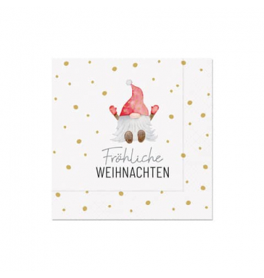 Weihn.Zelltuchserviette 33x33cm Wichtel