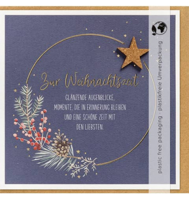 D.T.Weihnachtskarte Moments Coll. Kork