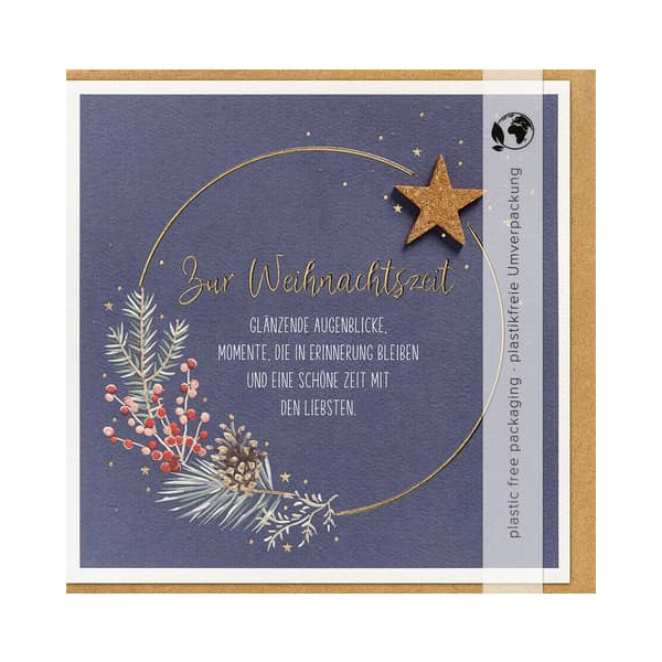 3 Stück Perleberg D.T.Weihnachtskarte Moments Coll. Kork 4027421720689 Perleberg