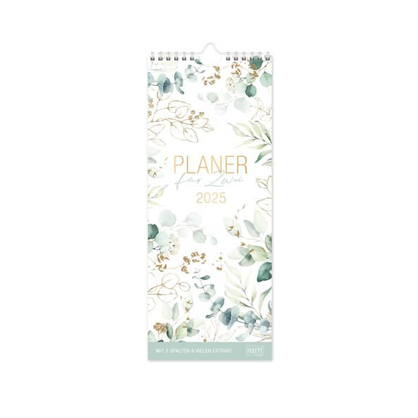 4029357087126 - Planer für Zwei kompakt 2025 Wand-Kalender [Blattgold]