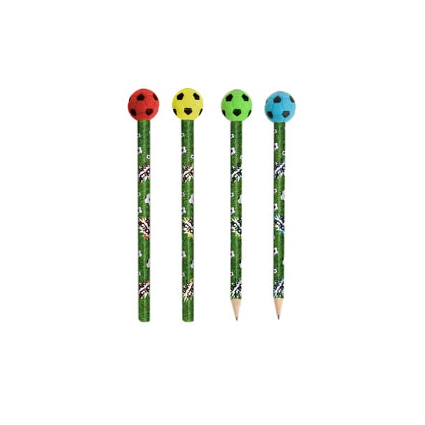 16 Stück Trendhaus Bleistift Bleistift mit Fußball, 960672, Härte HB, grün, mit Radiergummi 4032722960672 Trendhaus