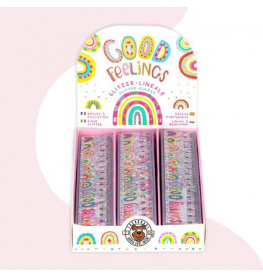Lineal Good feelings Glitzer 16cm