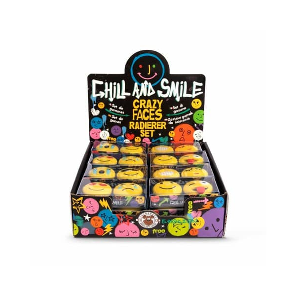 24 Stück Trendhaus Figurenradierer Chill & Smile sortiert 4032722966148 Trendhaus 2 Stück