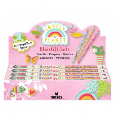 Bleistift-Set Bleistift-Set Lovely Planet, 26284, 3x bunt sortiert, k.A., k.A.