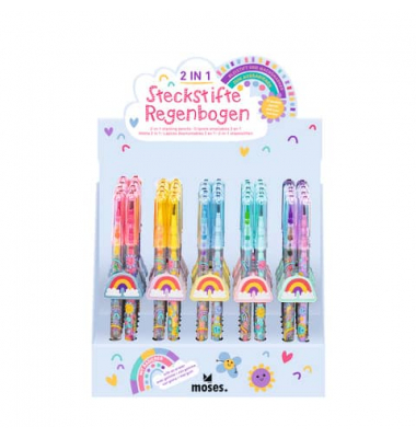 Steckstift mit Radierer 2in1 Regenbogen