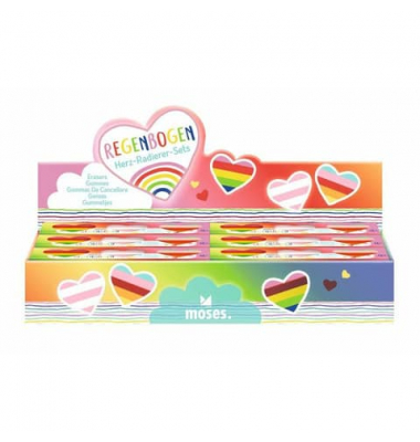 Radierer-Set Regenbogen Herz 3ST