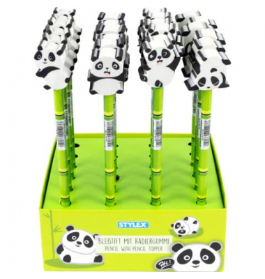 Bleistift Bleistift Panda, 42140, Härte HB, grün, mit Radiergummi