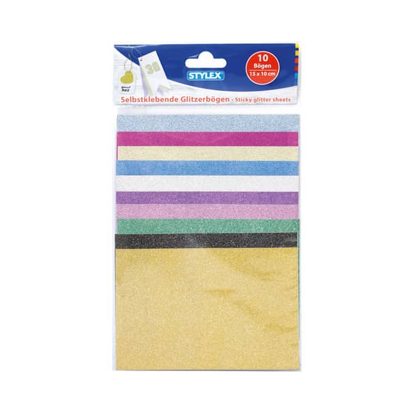 4044186464542 - Glitzerpapier 15x10cm 10Bg sortiert 4044186464542 Stylex 4044186464542 - Glitzerpapier 15x10cm 10Bg sortiert 4044186464542 Stylex