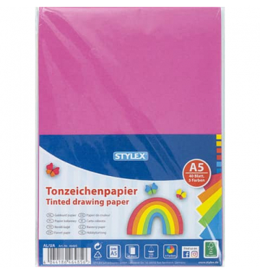 Tonzeichenpapier A5 40BL Trendfarben