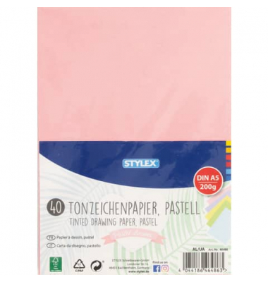 Tonzeichenpapier A5 40BL Pastellfarben