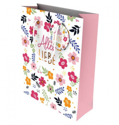 Geschenktasche 463001, Liebe, Kordelband mit Geschenkanhänger, Alles Liebe, 180mm x 230mm