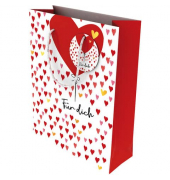 Geschenktasche 463002, Kordel mit Anhänger, Für dich +Herzen, 180mm x 230mm