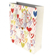 Geschenktasche 463006, Liebe, Kordelband mit Geschenkanhänger, Herzchen, 180mm x 230mm