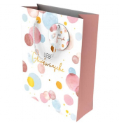 Geschenktasche 463007, Kordel mit Anhänger, Liebe Glückwünsche, 180mm x 230mm