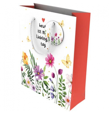 Geschenktasche 463009, Liebe, Kordelband mit Geschenkanhänger, Lieblingstag, 180mm x 230mm