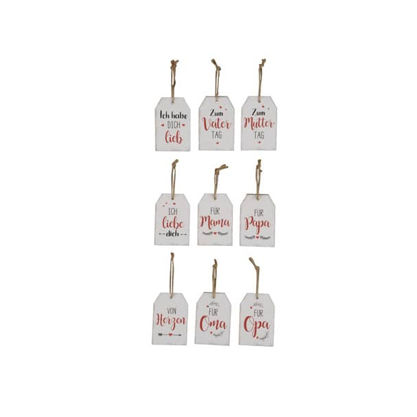 54 Stück Alpedia Deko Schild Geschenke weißrot sort. 4053268993061 Head