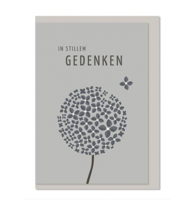 Trauerkarten 04-220 In stillem Gedenken weiß/schwarz