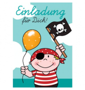 Einladungskarten 50-002 115mm x 165mm (BxH) Pirat bunt Einladungskarten 50-002 115mm x 165mm (BxH) Pirat bunt