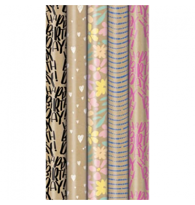Geschenkpapier 33053 545213, Silphie Green, 70cm x 1,5m, bunt