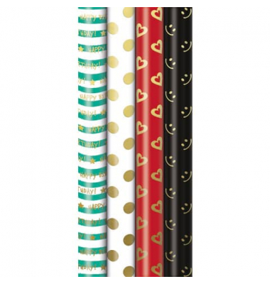 Geschenkpapier 33013 5A5103, Foil Fines, farbig sortiert