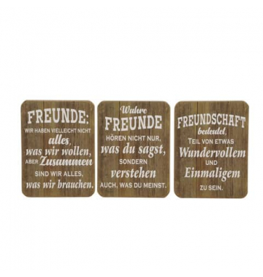 Deko Schild Freunde braun sortiert