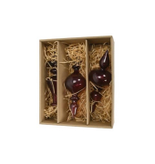 Christbaumkugeln 650064000412, Zapfen, bordeaux, Kunststoff / Naturmaterial