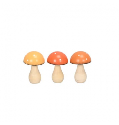 Deko Pilz Holz sortiert