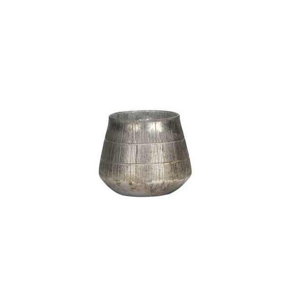 Windlicht 651568011802 Windlicht grau 12x11cm (HxB)  4060706047316 Alpedia